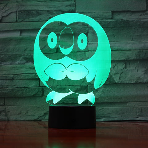 Cartoon Lovely Owl 3D Lamp Acrylic LED Animal Bird Night Light Lamp Baby Sleepping Atmosphere lamp Bedroom Light 841