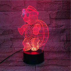 Cartoon 3D Innovative Cute Tortoise Night Light Atmosphere Table LED Lamp luminaria Colorful Illusion Mood Decorative Gift 512