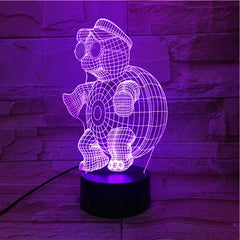 Cartoon 3D Innovative Cute Tortoise Night Light Atmosphere Table LED Lamp luminaria Colorful Illusion Mood Decorative Gift 512