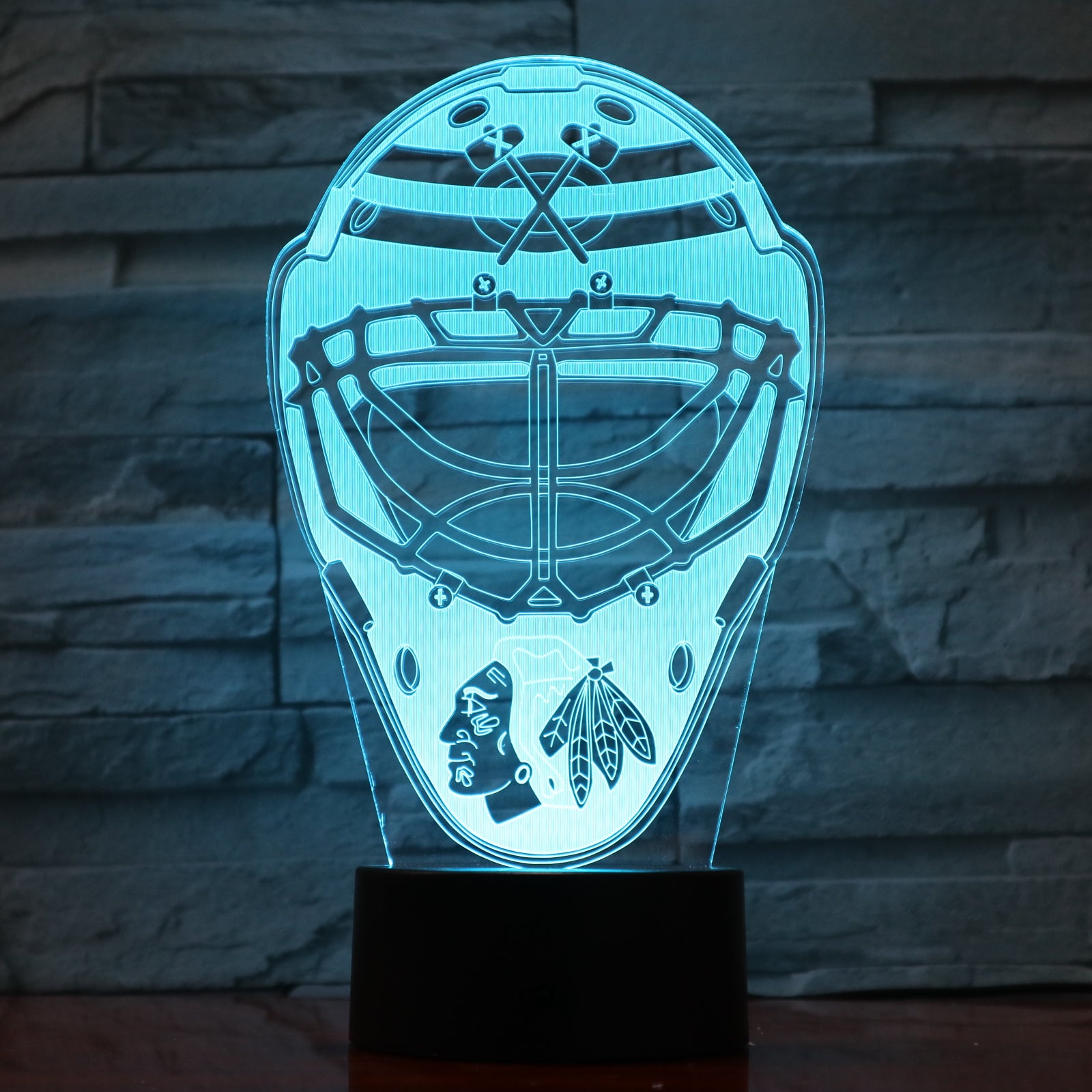 Hockey Mask - 3D Optical Illusion LED Lamp Hologram