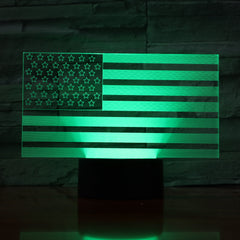 United States Flag - 3D Optical Illusion LED Lamp Hologram