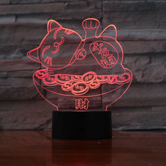 Cat - 3D Optical Illusion LED Lamp Hologram