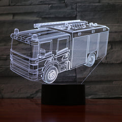 Fire Truck 1 - 3D Optical Illusion LED Lamp Hologram