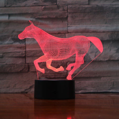7 Colors Changing Animal LED Night light runing Horse 3D Desk Table Lamp USB Luces Navidad Lampara Baby Kid Birthday Gift 750