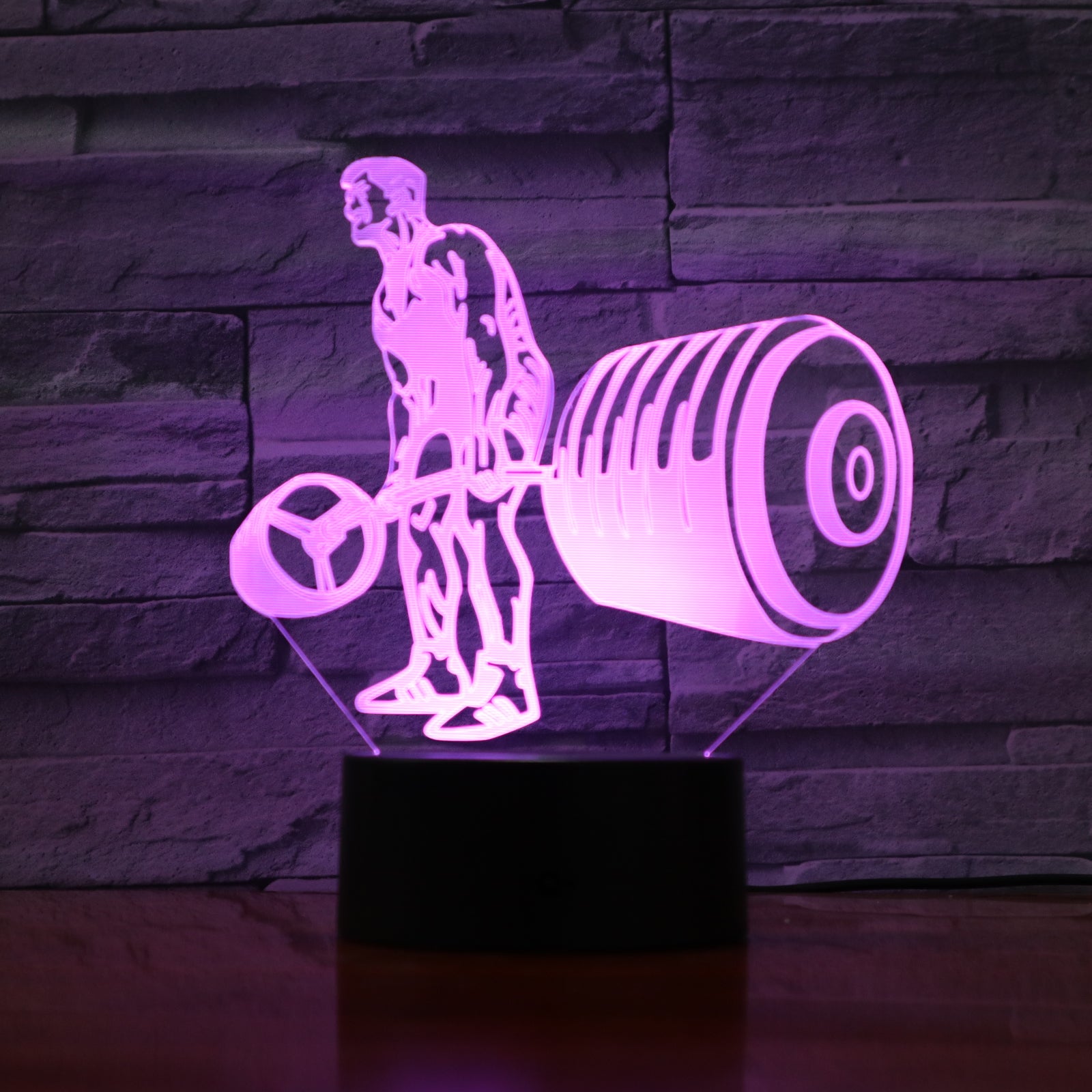 Weightlifter - 3D Optical Illusion LED Lamp Hologram