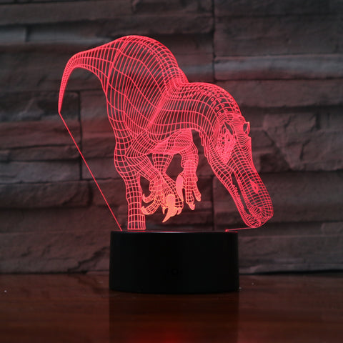 Novelty Dinosaur 3D Illusion Lamp 7 Color Change Touch Switch LED Light Acrylic Desk lamp Atmosphere as Kids Birth Gift 990