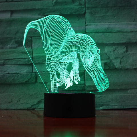 Novelty Dinosaur 3D Illusion Lamp 7 Color Change Touch Switch LED Light Acrylic Desk lamp Atmosphere as Kids Birth Gift 990