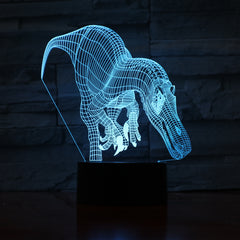Novelty Dinosaur 3D Illusion Lamp 7 Color Change Touch Switch LED Light Acrylic Desk lamp Atmosphere as Kids Birth Gift 990