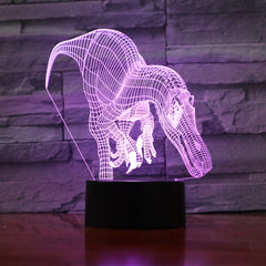 Novelty Dinosaur 3D Illusion Lamp 7 Color Change Touch Switch LED Light Acrylic Desk lamp Atmosphere as Kids Birth Gift 990