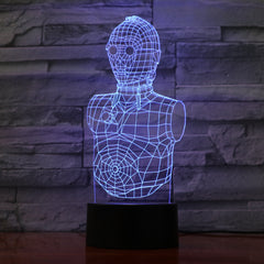 Robot- 3D Optical Illusion LED Lamp Hologram