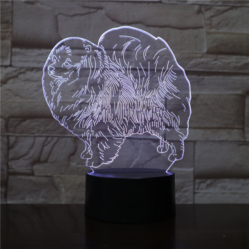 3D Animal Night Light LED Nightlight Dog Table Lamp Decoration Children Birthday New Year Christmas Friend Gift 1898