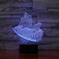 Boat 2 - 3D Optical Illusion LED Lamp Hologram