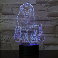 3D Led Lion Simba King Model Night Light Usb 7 Colors Black Base Table Lamp Home Decor Kids Boy Birthday Decorations 2708