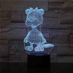 Cute Dog Lamp 3D Night Light Kid Toy LED 3D Touch Table Lamp 7 Colors Flashing LED Light Christmas Decorations for Home 1947