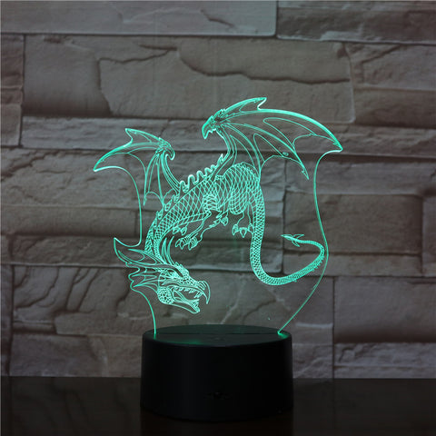 Dinosaur Model 3d Led Light 7 Color Change Bulb Decoration Kids Gift Night Light Sleeping Lava Lamp Party Decor Light AW-2796