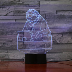 Sloth - 3D Optical Illusion LED Lamp Hologram