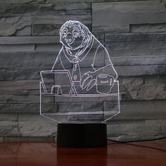 Sloth - 3D Optical Illusion LED Lamp Hologram