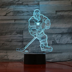 Hockey Player - 3D Optical Illusion LED Lamp Hologram