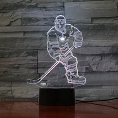 Hockey Player - 3D Optical Illusion LED Lamp Hologram