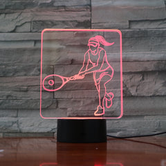 Tennis - 3D Optical Illusion LED Lamp Hologram
