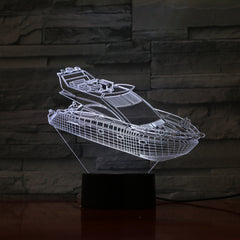 Boat - 3D Optical Illusion LED Lamp Hologram