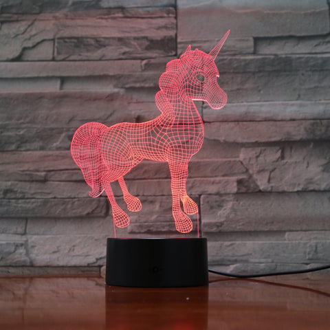 Unicorn - 3D Optical Illusion LED Lamp Hologram