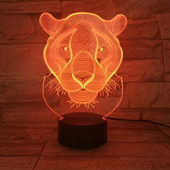 Children's Lamp 3D Lion Night Light Colors 3D luminaria Creative LED lustre Acrylic Kids Children Gifts Indoor Office Lig AW-665