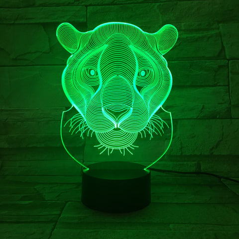 Children's Lamp 3D Lion Night Light Colors 3D luminaria Creative LED lustre Acrylic Kids Children Gifts Indoor Office Lig AW-665