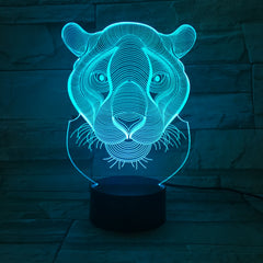 Children's Lamp 3D Lion Night Light Colors 3D luminaria Creative LED lustre Acrylic Kids Children Gifts Indoor Office Lig AW-665