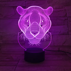 Children's Lamp 3D Lion Night Light Colors 3D luminaria Creative LED lustre Acrylic Kids Children Gifts Indoor Office Lig AW-665