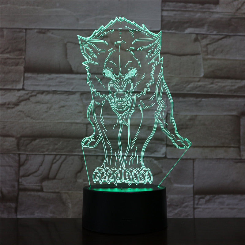 Animal Wolf Decor 3D LED Nightlights Colorful Wolf Design Table Lamp teen wolf Illusion Lights Bedroom Modern Decor 1544
