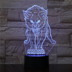 Animal Wolf Decor 3D LED Nightlights Colorful Wolf Design Table Lamp teen wolf Illusion Lights Bedroom Modern Decor 1544