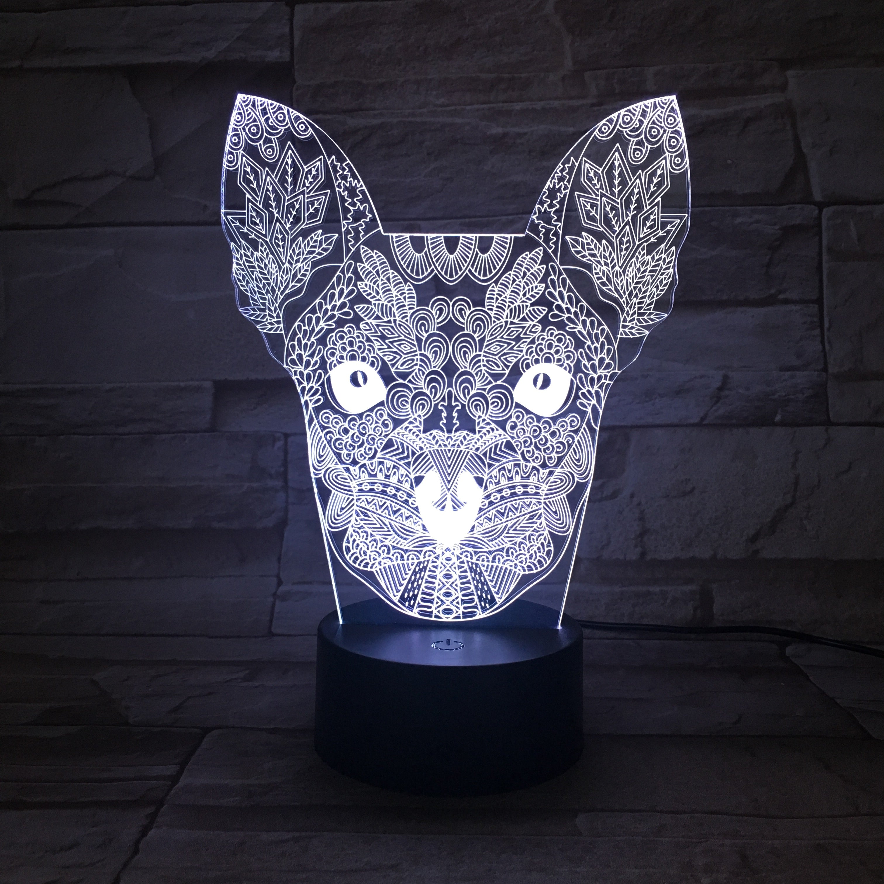 New Style Dog Colorful 3D Visual Touch Desk Table Light LED Acrylic Lamp Creative led night light Home Decor Holida AW-669
