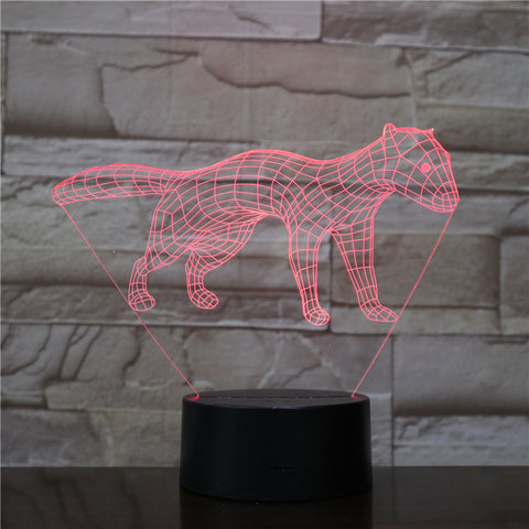 New Dog 3D LED Night Light 7 Color Flashing Touch Usb Illusion Mood Lamp USB Sleep Table Lighting Kids Birthday Gifts 1563