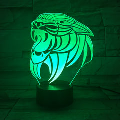 3D Creative Tiger Model Table Lamp Optical Illusion Bulbing Night Light 7Colors Changing Mood Lamp Office Light Drop ship AW-632