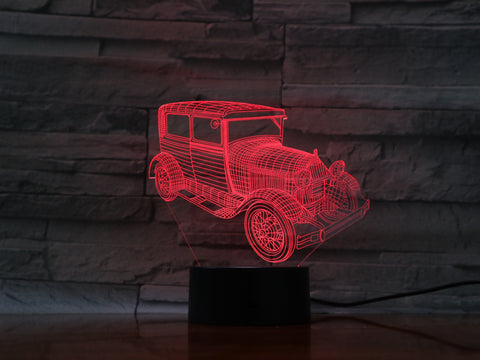 Old Car - 3D Optical Illusion LED Lamp Hologram