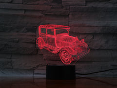 Old Car - 3D Optical Illusion LED Lamp Hologram