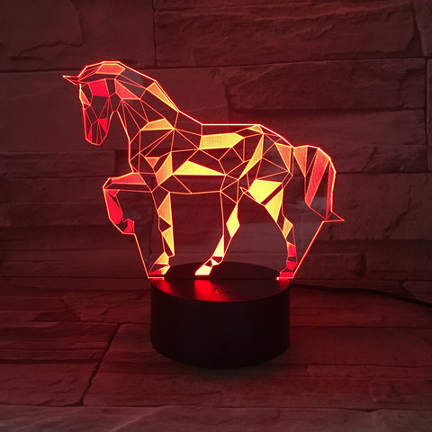 Horse 3d Night Light Colorful Touch Creative Gift 3d Light Office Light Birthday Gift for Baby Room Lights 7 Colors Dro AW-622