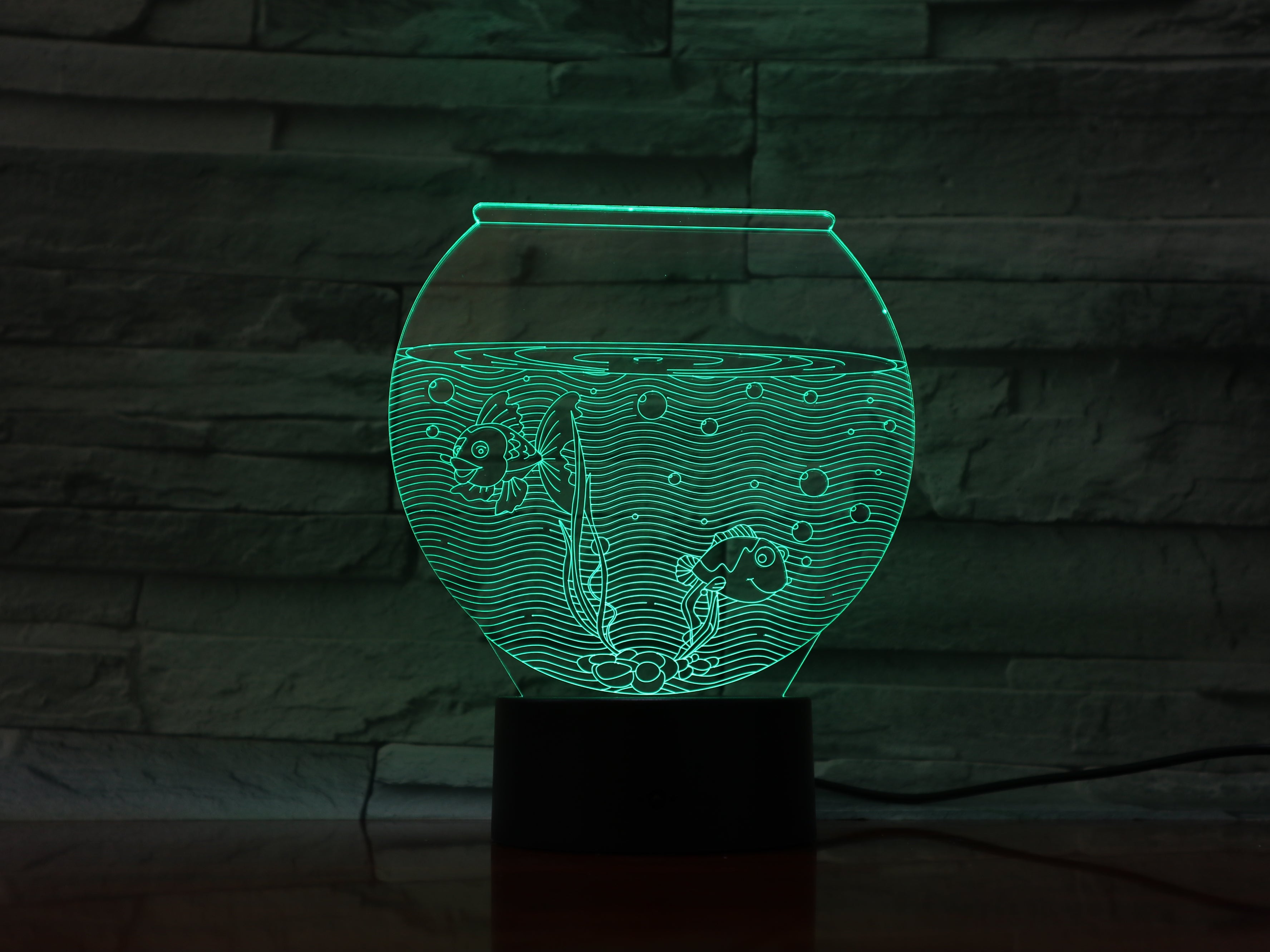 3D Night Light Fish Tank shape Acrylic LED Illusion USB Night Light Desk Lamp Home Decor Christmas Gift Atmosphere lamp 1322