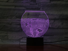 3D Night Light Fish Tank shape Acrylic LED Illusion USB Night Light Desk Lamp Home Decor Christmas Gift Atmosphere lamp 1322