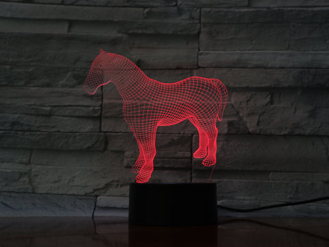 Animal Horse Unicorn Theme 3D Lamp Illusion Children's Night Light LED night 7 color Baby Kid Toy Gift Bedroom Decor Tafellamp