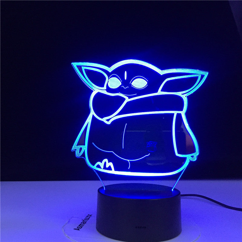 3d Led Night Light Star Wars Baby Yoda Figure for Kids Bedroom Decoration Child Gift Dropshipping Battery Powered Desk Lamp Meme