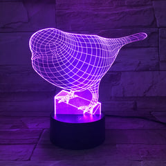 Bird Model 3D LED Night Light Beside LampTouch Control 7 Color Changing USB Touch LED Desk Table Lamp Office Light AW-6 AW-619