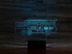 Fire Truck - 3D Optical Illusion LED Lamp Hologram