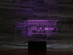 Fire Truck - 3D Optical Illusion LED Lamp Hologram