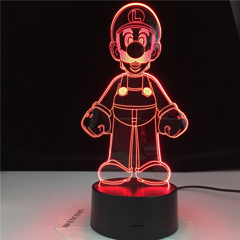 Super Mario 3D LED Night Light Mario Luigi Yoshi 7 Colors Changing Lamp Room Decoration Action Figure Toy For Christmas Gift
