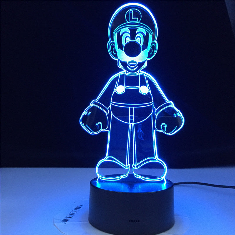 Super Mario 3D LED Night Light Mario Luigi Yoshi 7 Colors Changing Lamp Room Decoration Action Figure Toy For Christmas Gift