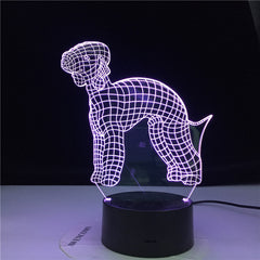 3D Bull Terrier Shape Designed LED Visual Lamp Pet Dog Puppy 3D Optical illusion Lamp Home Decor LED Night Light Table Lamp