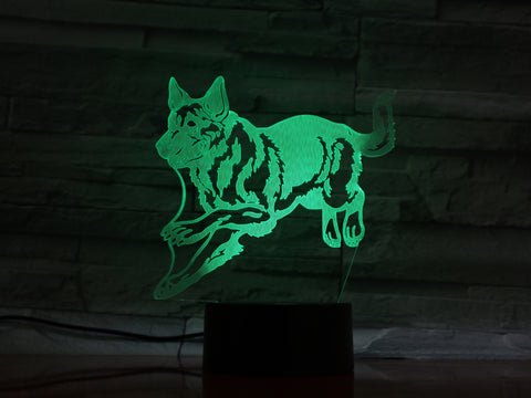 Dog Model 3D Night Light Touch Switch 7 Color Changing LED Table Lamp Office Light USB Night Lights Lamp for Kids AW-1313