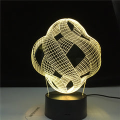 Abstract 3D Lamp LED 7 Colors Vision Decoration Touch Table Lamp USB Black Base Night Light Magical Holiday Dropshipping Gift
